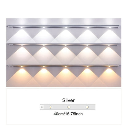 Ultra-thin LED motion sensor light with stepless dimming, 3 color modes, USB charging