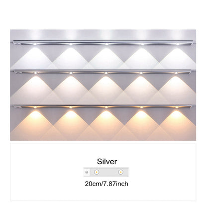 Ultra-thin LED motion sensor light with stepless dimming, 3 color modes, USB charging